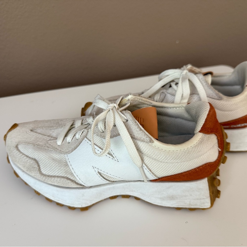 White and Brown Sneakers